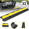 VEVOR 3 Pcs 2-Cable Rubber Electrical Wire Cover Cord Protector Ramp 11000 lbs
