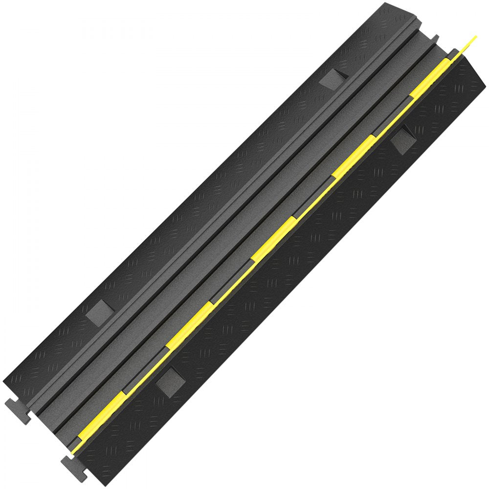VEVOR 3 Pcs 2-Cable Rubber Electrical Wire Cover Cord Protector Ramp 11000 lbs