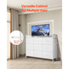 VEVOR 9 Drawer Dresser, Tall Drawer Dresser with Fabric Bin, Closet Storage Drawers with Sturdy Metal Frame, LED Lights & Built-in Outlet, Fabric Storage Tower for Bedroom, Hallway, Closet, White