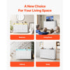 VEVOR 9 Drawer Dresser, Tall Drawer Dresser with Fabric Bin, Closet Storage Drawers with Sturdy Metal Frame, LED Lights & Built-in Outlet, Fabric Storage Tower for Bedroom, Hallway, Closet, White