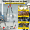 VEVOR Chain Sling, 5/16 inch x 10 ft Lifting Chains with Hooks, G80 Engine Chain Hoist Lifts, 11000 lbs/5 Ton Capacity Lifting Sling Chains for Engine Hoist, Engine Lift Chain with 4 Leg Grab Hooks