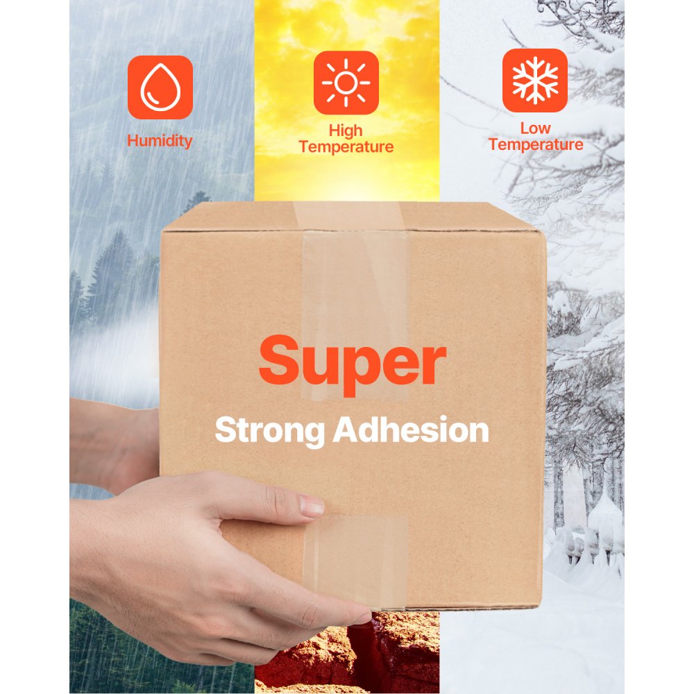 VEVOR Clear Packing Tape, 3 inches Core, 12 Rolls 1.88 Inches x 65 Yards Packing Tape with Dispenser, 2.7 Mil Heavy Duty Packaging Tape Designed for Moving, Storage and Packing, Shipping and Mailing