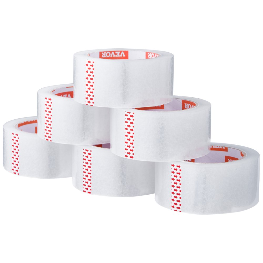 VEVOR Clear Packing Tape, 3 inches Core, 18 Rolls 1.88 Inches x 65 Yards Packing Tape, 2.7 Mil Thick, Heavy Duty Packaging Tape Designed for Moving, Storage and Packing, Shipping and Mailing, Office