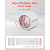 VEVOR Clear Packing Tape, 3 inches Core, 6 Rolls 3 Inches x 65 Yards Packing Tapes, 2.7 Mil Thick, Heavy Duty Packaging Tape Designed for Moving, Storage and Packing, Shipping and Mailing, Office