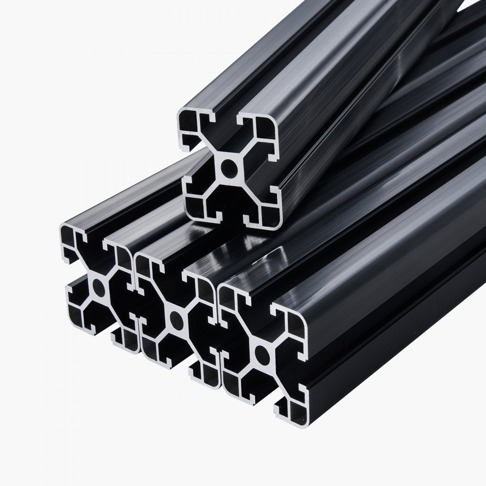 VEVOR 4PCS 23.6 in (600 mm) T Slot 4040 Aluminum Extrusion Profile, European Standard Anodized Linear Rail, High-Strength Extruded Aluminum Rail for 3D Printer, CNC Machine DIY, Laser Engraving, Black