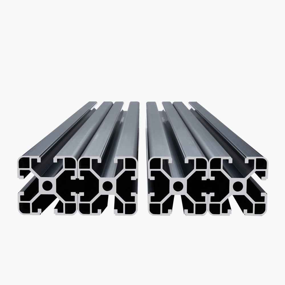 VEVOR 4PCS 23.6 in (600 mm) T Slot 4040 Aluminum Extrusion Profile, European Standard Anodized Linear Rail, High-Strength Extruded Aluminum Rail for 3D Printer, CNC Machine DIY, Laser Engraving, Black