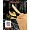 VEVOR 100-Piece Gold Silverware Set, Food-Grade Stainless Steel Flatware Utensils for 20, Mirror Finished Cutlery Set, Dishwasher Safe Eating Tableware for Kitchen Home, Include Knife Fork Spoon