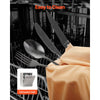 VEVOR 48-Piece Black Silverware Set with Steak Knives, Food-Grade Stainless Steel Flatware Utensils for 8, Mirror Finished Cutlery Set, Dishwasher Safe Eating Tableware for Kitchen Home, Service for 8