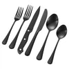 VEVOR 48-Piece Black Silverware Set with Steak Knives, Food-Grade Stainless Steel Flatware Utensils for 8, Mirror Finished Cutlery Set, Dishwasher Safe Eating Tableware for Kitchen Home, Service for 8