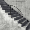 VEVOR 4-Step Handrail Fits 1 or 4 Steps Matte Black Stair Rail Wrought Iron Handrail with Installation Kit Hand Rails for Outdoor Steps