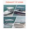 VEVOR 4 Bow Boat Bimini Tops, 600D Polyester Canopy with Aluminum Alloy Frame, Waterproof & Sun Shade Boat Awning Canopy with Storage Bag, 2 Support Poles, 4 Straps, 96"Lx(67"-72")Wx54"H, Light Grey
