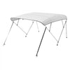 VEVOR 4 Bow Boat Bimini Tops, 600D Polyester Canopy with Aluminum Alloy Frame, Waterproof & Sun Shade Boat Awning Canopy with Storage Bag, 2 Support Poles, 4 Straps, 96"Lx(67"-72")Wx54"H, Light Grey