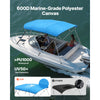 VEVOR 4 Bow Boat Bimini Tops, 600D Polyester Canopy with Aluminum Alloy Frame, Waterproof & Sun Shade Boat Awning Canopy with Storage Bag, 2 Support Poles, 4 Straps, 96"Lx(67"-72")Wx54"H, Pacific Blue