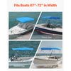 VEVOR 4 Bow Boat Bimini Tops, 600D Polyester Canopy with Aluminum Alloy Frame, Waterproof & Sun Shade Boat Awning Canopy with Storage Bag, 2 Support Poles, 4 Straps, 96"Lx(67"-72")Wx54"H, Pacific Blue