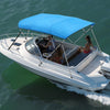 VEVOR 4 Bow Boat Bimini Tops, 600D Polyester Canopy with Aluminum Alloy Frame, Waterproof & Sun Shade Boat Awning Canopy with Storage Bag, 2 Support Poles, 4 Straps, 96"Lx(67"-72")Wx54"H, Pacific Blue