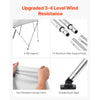 VEVOR 4 Bow Boat Bimini Tops, 600D Polyester Canopy with Aluminum Alloy Frame, Waterproof & Sun Shade Boat Awning Canopy with Storage Bag, 2 Support Poles, 4 Straps, 96"Lx(73"-78")Wx54"H, Light Grey