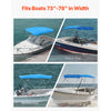 VEVOR 4 Bow Boat Bimini Tops, 600D Polyester Canopy with Aluminum Alloy Frame, Waterproof & Sun Shade Boat Awning Canopy with Storage Bag, 2 Support Poles, 4 Straps, 96"Lx(73"-78")Wx54"H, Pacific Blue