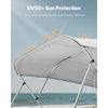 VEVOR 4 Bow Boat Bimini Tops, 600D Polyester Canopy, Waterproof & Sun Protection Boat Awning Canopy with Storage Bag, Bimini Top Replacement, 96"Lx(97"-103")W, Light Grey (Support Frame Not Included)