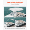 VEVOR 4 Bow Boat Bimini Tops, 600D Polyester Canopy, Waterproof & Sun Protection Boat Awning Canopy with Storage Bag, Bimini Top Replacement, 96"Lx(97"-103")W, Light Grey (Support Frame Not Included)