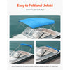 VEVOR 4 Bow Boat Bimini Tops, 600D Polyester Canopy, Waterproof & Sun Protection Boat Awning Canopy with Storage Bag, Bimini Top Replacement, 96"Lx(97"-103")W Pacific Blue (Support Frame Not Included)