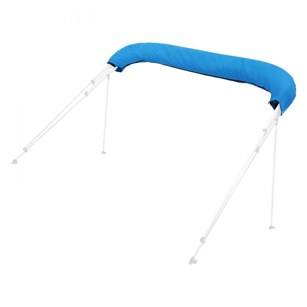 VEVOR 4 Bow Boat Bimini Tops, 600D Polyester Canopy, Waterproof & Sun Protection Boat Awning Canopy with Storage Bag, Bimini Top Replacement, 96"Lx(97"-103")W Pacific Blue (Support Frame Not Included)