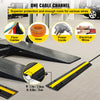 VEVOR 4 Pack of 1-Channel Rubber Cable Protector Ramps Heavy Duty 22046Lbs Load Capacity Cable Wire Cord Cover Ramp Speed Bump Driveway Hose Cable Ramp Protective Cover