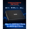 VEVOR 4 Channel Car Audio Amplifier 2 Ohm Stable Bridgeable Class A/B Full Range Amp Max Power 4 x 200W @ 4 Ohm / 4 x 400W @ 2 Ohm for Car SUV Truck Off-Road