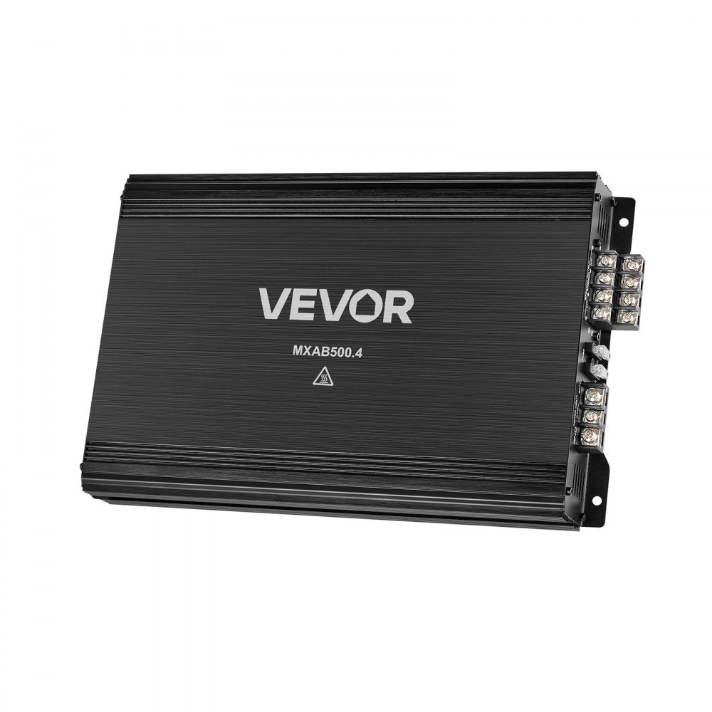VEVOR 4 Channel Car Audio Amplifier 2 Ohm Stable Bridgeable Class A/B Full Range Amp Max Power 4 x 250W @ 4 Ohm / 4 x 500W @ 2 Ohm for Car SUV Truck Off-Road