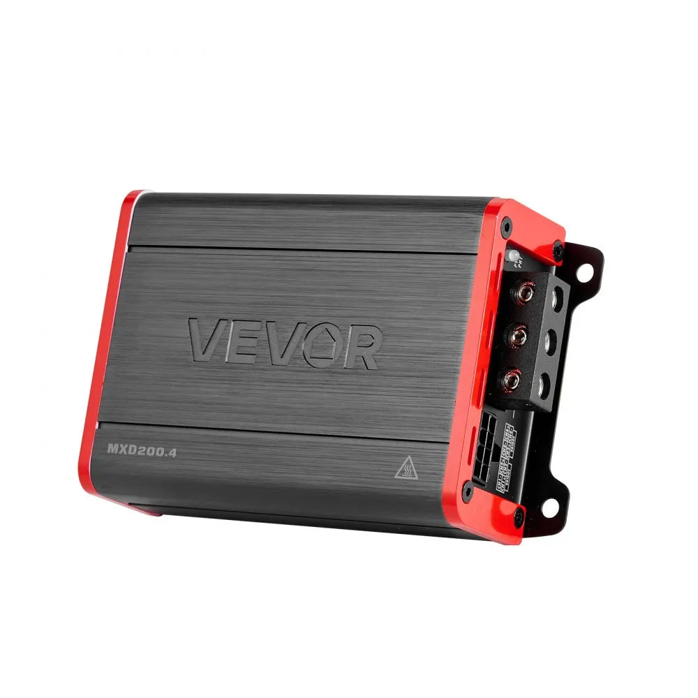 VEVOR 4 Channel Car Audio Amplifier 2 Ohm Stable Bridgeable Class D Full Range Amp Max Power 4 x 120W @ 4 Ohm / 4 x 200W @ 2 Ohm for Car SUV Truck Off-Road