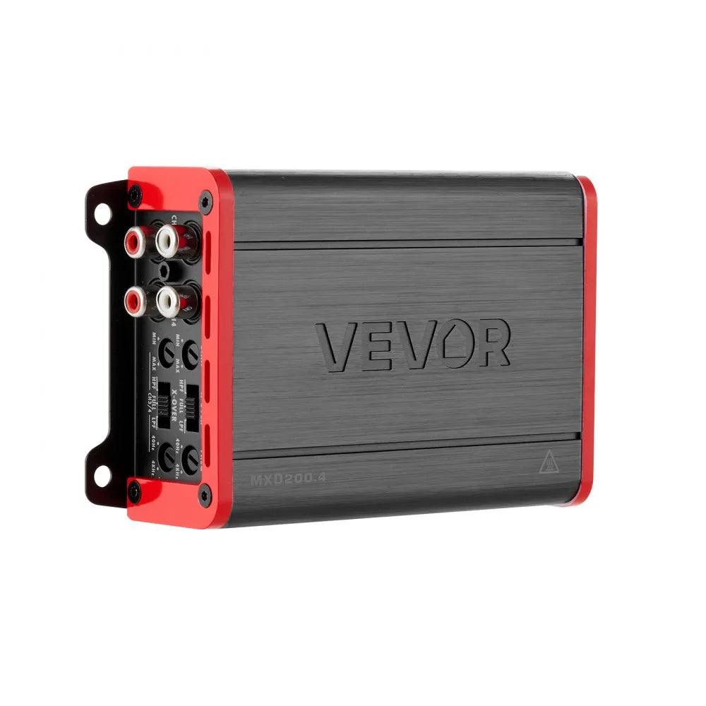 VEVOR 4 Channel Car Audio Amplifier 2 Ohm Stable Bridgeable Class D Full Range Amp Max Power 4 x 120W @ 4 Ohm / 4 x 200W @ 2 Ohm for Car SUV Truck Off-Road