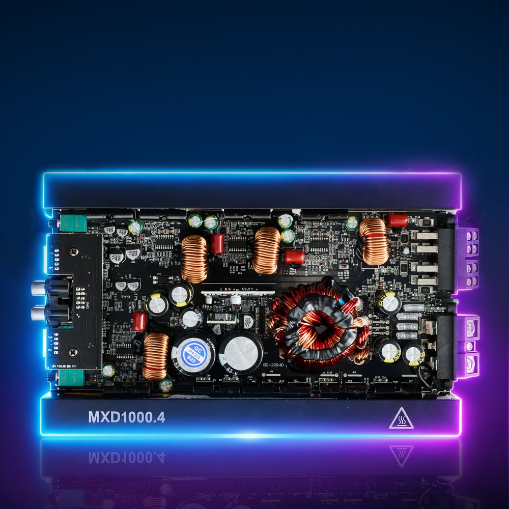 VEVOR 4 Channel Car Audio Amplifier 2 Ohm Stable Bridgeable Class D Full Range Amp Max Power 4 x 500W @ 4 Ohm / 4 x 1000W @ 2 Ohm for Car SUV Truck Off-Road