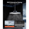 VEVOR 6 Pack LED High Bay Lights, 5000K 200W 30000LM Super Bright UFO LED Warehouse Shop Lights, IP65 Waterproof, 100-277V Wide Voltage for Warehouse Workshop Factory Gym Garage Barn, Black