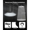 VEVOR 6 Pack LED High Bay Lights, 5000K 200W 30000LM Super Bright UFO LED Warehouse Shop Lights, IP65 Waterproof, 100-277V Wide Voltage for Warehouse Workshop Factory Gym Garage Barn, Black