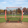 VEVOR 5x5 ft Baseball Softball Practice Net, Portable Baseball Training Net for Hitting Batting Catching Pitching, Backstop Baseball Equipment with Bow Frame, Carry Bag, Strike Zone, Ball, Batting Tee