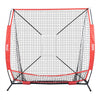 VEVOR 5x5 ft Baseball Softball Practice Net, Portable Baseball Training Net for Hitting Batting Catching Pitching, Backstop Baseball Equipment with Bow Frame, Carry Bag, Strike Zone, Ball, Batting Tee