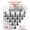 VEVOR 5C Collet Set 1/8"-1" 15 Piece Precision 5C Round Collet Chuck Set, for Milling Machine Drill Presses, 0.0008" TIR High Concentricity, Lathe Chuck Tool with Storage Case, Hardened & Ground