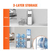 VEVOR 3 Tiers Water Jug Holder, 5 Gallon Water Bottle Holder, Double Row Water Bottle Rack for 6 Bottles, Heavy Duty Water Jug Rack for Kitchen, Office, Living Room, Silver