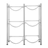 VEVOR 3 Tiers Water Jug Holder, 5 Gallon Water Bottle Holder, Double Row Water Bottle Rack for 6 Bottles, Heavy Duty Water Jug Rack for Kitchen, Office, Living Room, Silver