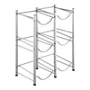 VEVOR 3 Tiers Water Jug Holder, 5 Gallon Water Bottle Holder, Double Row Water Bottle Rack for 6 Bottles, Heavy Duty Water Jug Rack for Kitchen, Office, Living Room, Silver