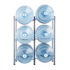 VEVOR 3 Tiers Water Jug Holder, 5 Gallon Water Bottle Holder, Double Row Water Bottle Rack for 6 Bottles, Heavy Duty Water Jug Rack for Kitchen, Office, Living Room, Silver
