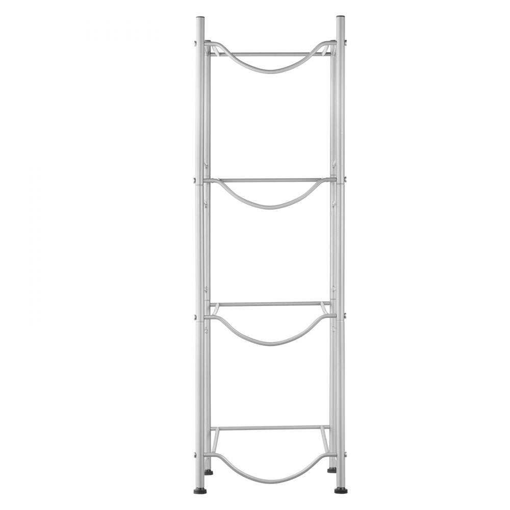 VEVOR 4 Tiers Water Jug Holder, 5 Gallon Water Bottle Holder, Single Row Water Bottle Rack for 4 Bottles, Heavy Duty Water Jug Rack for Kitchen, Office, Living Room, Silver