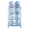 VEVOR 4 Tiers Water Jug Holder, 5 Gallon Water Bottle Holder, Double Row Water Bottle Rack for 8 Bottles, Heavy Duty Water Jug Rack for Kitchen, Office, Living Room, Silver