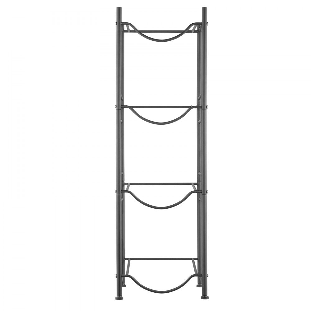 VEVOR 4 Tiers Water Jug Holder, 5 Gallon Water Bottle Holder, Single Row Water Bottle Rack for 4 Bottles, Heavy Duty Water Jug Rack for Kitchen, Office, Living Room, Black