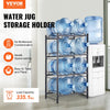 VEVOR 4 Tiers Water Jug Holder, 5 Gallon Water Bottle Holder, Double Row Water Bottle Rack for 8 Bottles, Heavy Duty Water Jug Rack for Kitchen, Office, Living Room, Black
