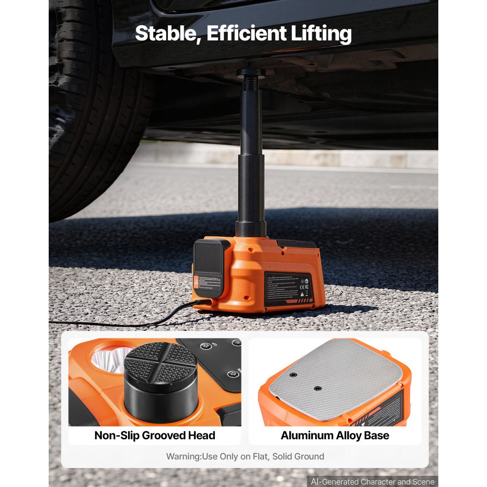 VEVOR 5T Cordless Electric Car Jack with Remote Control & 3600mAh Battery, 12V Hydraulic Car Floor Jack, 6.1-17.7 in Lift Height, Portable Tire Change Tool with LED Light for SUV Sedan Pickup MPV