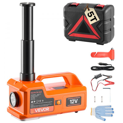Vevor Electric Car Jack 5 Ton 12V Hydraulic Lift with LED Light & Toolbox New