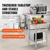 VEVOR Stainless Steel Prep Table, 24 x 24 x 31 Inch, 700 lbs Load Capacity, Heavy Duty Metal Worktable with 3 Adjustable Height Levels, Commercial Workstation for Kitchen Garage Restaurant Backyard
