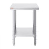 VEVOR Stainless Steel Prep Table, 24 x 24 x 31 Inch, 700 lbs Load Capacity, Heavy Duty Metal Worktable with 3 Adjustable Height Levels, Commercial Workstation for Kitchen Garage Restaurant Backyard