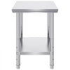 VEVOR Stainless Steel Prep Table, 24 x 30 x 31 Inch, 700 lbs Load Capacity, Heavy Duty Metal Worktable with 3 Adjustable Height Levels, Commercial Workstation for Kitchen Garage Restaurant Backyard