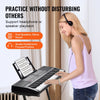 VEVOR 61 Key Digital Keyboard Piano, 200 Tones 200 Rhythms, Electric Portable Piano Keyboard Kit with 60 Demo Songs Built-In Dual Speakers Headphones, Piano Stickers for Beginners Learning